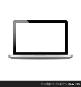 Realistic laptop mockup with open screen.Black computer laptop on isolated background.vector. Realistic laptop mockup with open screen.Black computer laptop on isolated background.vector eps10