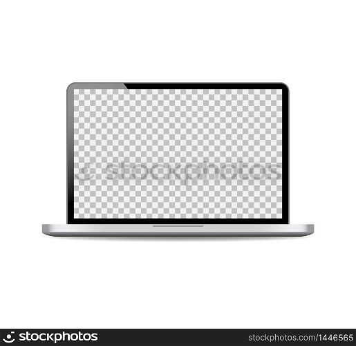 Realistic laptop mockup with open screen.Black computer laptop on isolated background.vector illustration. Realistic laptop mockup with open screen.Black computer laptop on isolated background.vector