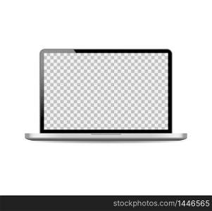 Realistic laptop mockup with open screen.Black computer laptop on isolated background.vector illustration. Realistic laptop mockup with open screen.Black computer laptop on isolated background.vector