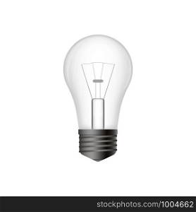 Realistic light bulb isolated on back. vector. Realistic light bulb