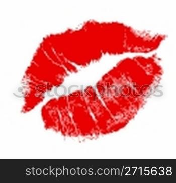 realistic lip mark in vector form, carefully transferred. isolated on white background.