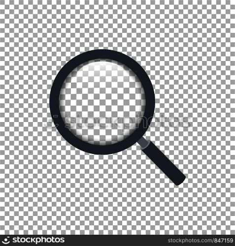 Realistic magnifying glass on transparent background. Vector. Eps10. Realistic magnifying glass on transparent background. Vector