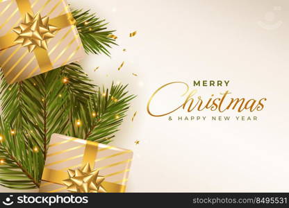 realistic merry christmas beautiful greeting wishes design