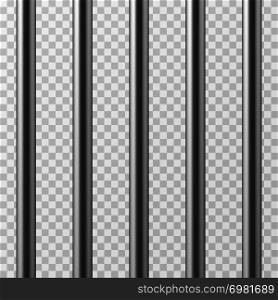 Realistic metal prison bars. Jailhouse grid isolated vector illustration. Prison bar steel, iron jail cage. Realistic metal prison bars. Jailhouse grid isolated vector illustration