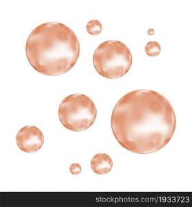 Realistic milk chocolate bubbles isolated on white background. 3d vector texture.