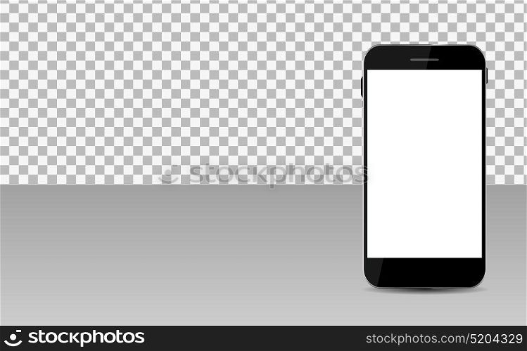 Realistic Mobile Phone with Abstract Wallpaper on Screen on Transperent Background. Vector Illustration EPS10. Realistic Mobile Phone with Abstract Wallpaper on Screen on Transperent Background. Vector Illustration
