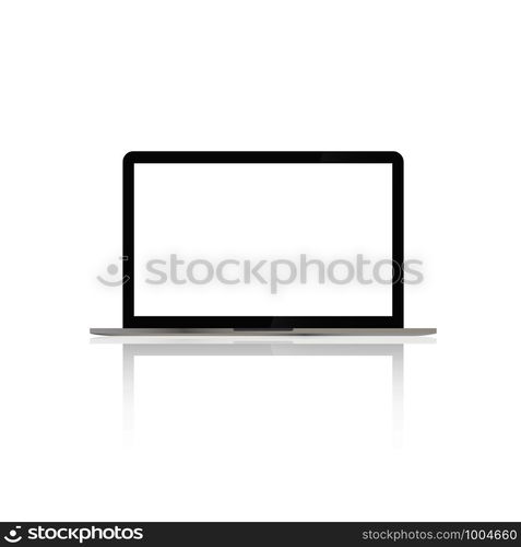 Realistic mock up laptop on white back. Realistic mock up laptop