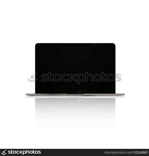 Realistic mock up laptop on white back. Realistic mock up laptop