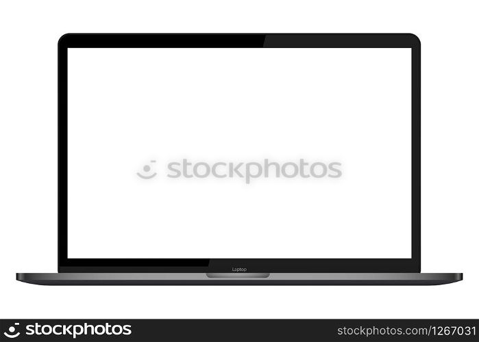 realistic modern computer laptop blank screen vector illustration