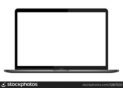 realistic modern computer laptop blank screen vector illustration
