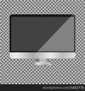 Realistic monitor vector illustration on transparant background.