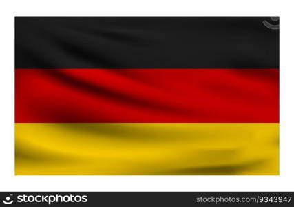 Realistic National flag of Germany. Current state flag made of fabric. Vector illustration of lying wavy cloth in national colors of Italy.