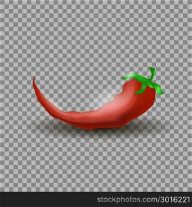 Realistic Natural Hot Red Cayenne Chili Pepper on Checkered Background. Natural Vegetable Spice for Culinary Products.. Natural Hot Red Cayenne Chili Pepper