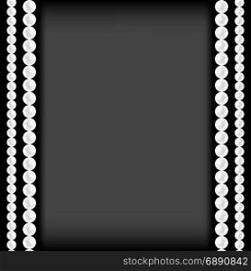 Realistic Natural White Pearl Frame. Realistic Natural White Pearl Frame on Grey Gradient Background