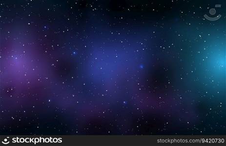 Realistic nebula and shining stars cosmos galaxy Infinite universe starry night vector