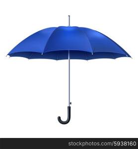 Realistic open blue umbrella isolated on white background vector illustration. Realistic Blue Umbrella
