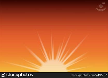 Realistic orange sky sunshine for web design. Bright abstract background. Vector illustration. stock image. EPS 10.. Realistic orange sky sunshine for web design. Bright abstract background. Vector illustration. stock image. 