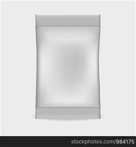 Realistic packet. Mock up. Grey color gradient. Realistic packet. Mock up