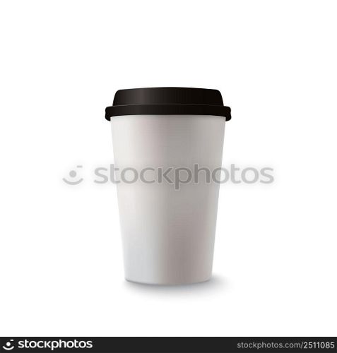 Realistic paper coffee cup on white background. illustrator vector EPS10.