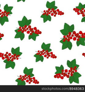 Realistic pattern with black currant berries with leaves. Vector illustration for products sales. Vector seamless pattern with realistic red currant with leaves. Bright juicy berry pattern for food sales