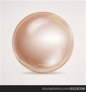 Realistic Pearls Isolated Vector. Sphere Shiny Sea Peach Cream Pearl Illustration. Realistic Pearls Isolated Vector. Sphere Shiny Sea Peach Cream Pearl