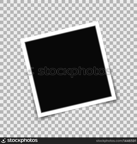 Realistic photo frame in mockup style on isolated background. Vector photo frame on isolated background.vector illustration. Realistic photo frame in mockup style on isolated background. Vector photo frame on isolated background.vector