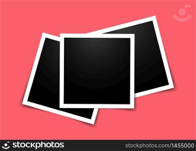 Realistic photo frame in mockup style. Set of photo frame on trendy color background. Photo frames shape for photography print. vector illustration eps10. Realistic photo frame in mockup style. Set of photo frame on trendy color background. Photo frames shape for photography print. vector