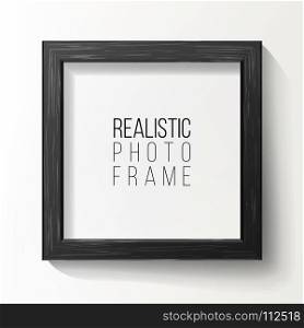 Realistic Photo Frame Vector. On White Wall From The Front With Soft Shadow. Good For Your presentations.. Realistic Photo Frame Vector. On White Wall From The Front With Soft Shadow. Good For presentations.
