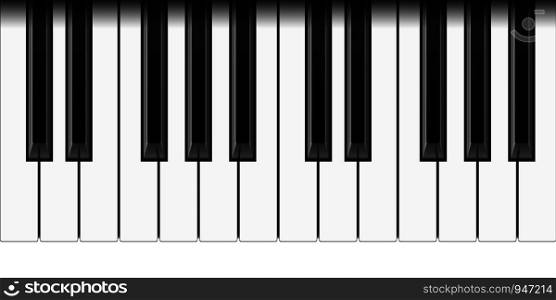 Realistic piano keys, vector illustration