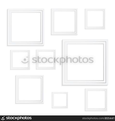 Realistic picture frames. Perfect for your presentations. Stock vector illustration