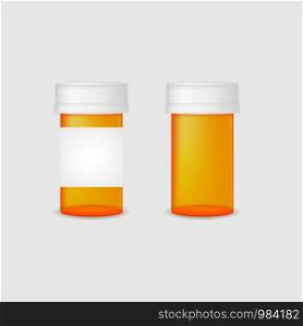 Realistic pill bottle. Mock up. Vector illustration. Realistic pill bottle