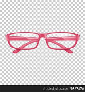 Realistic pink glasses on transparent background. Top view. Eps10 vector illustration.