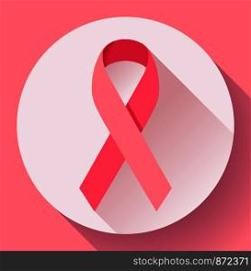 Realistic pink ribbon, breast cancer awareness symbol.. Realistic pink ribbon, breast cancer awareness symbol