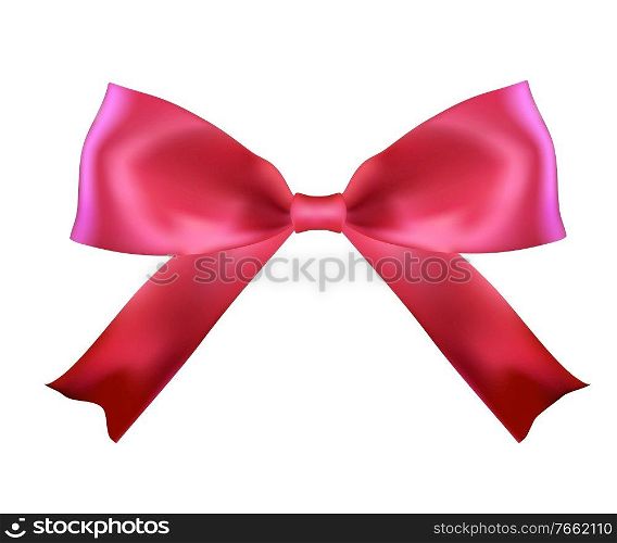 Realistic Pink Silk Bow Vector Illustration EPS10. Realistic Pink Silk Bow Vector Illustration