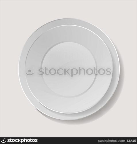 Realistic Plate Vector. Closeup Porcelain Mock Up Tableware Isolated. Clean Ceramic Kitchen Dish Top View. Cooking Template For Food Presentation.. Realistic Plate Vector. Closeup Porcelain Mock Up Tableware Isolated. Clean Ceramic Kitchen Dish Top View. Template For Food Presentation.