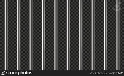Realistic prison metal bars. Prison fence. Jail grates. Iron jail cage. Metal rods. Criminal grid background. Vector pattern. Illustration isolated on dark transparent background.. Realistic prison metal bars. Prison fence. Jail grates. Iron jail cage. Metal rods. Criminal grid background. Vector pattern. Illustration isolated on dark transparent background