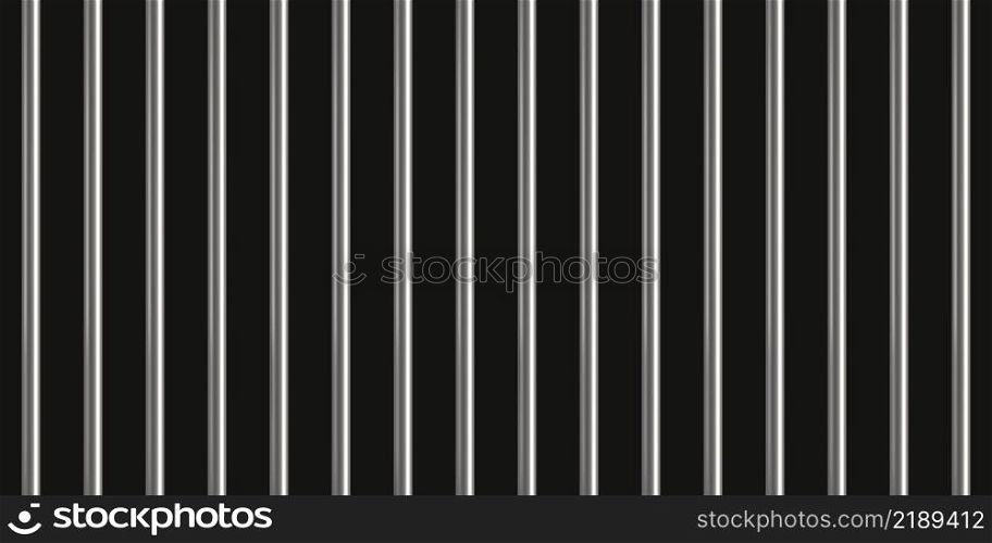 Realistic prison metal bars. Prison fence. Jail grates. Iron jail cage. Metal rods. Criminal grid background. Vector pattern. Illustration isolated on black background.. Realistic prison metal bars. Prison fence. Jail grates. Iron jail cage. Metal rods. Criminal grid background. Vector pattern. Illustration isolated on black background