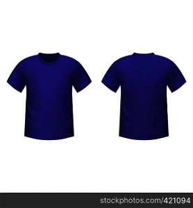 Realistic purple t-shirt on a white background. Realistic purple t-shirt