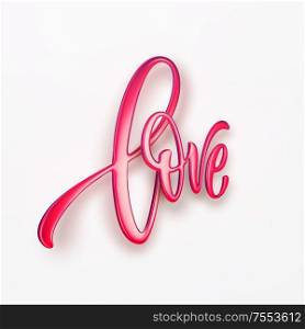 Realistic red gold metallic lettering Love isolated on white background. Vector illustration EPS10. Realistic red gold metallic lettering Love isolated on white background. Vector illustration