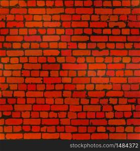Realistic red grunge bricks in worn out brick wall seamless pattern. Realistic grunge bricks in worn out brick wall seamless pattern