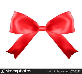 Realistic Red Silk Bow Vector Illustration EPS10. Realistic Red Silk Bow Vector Illustration