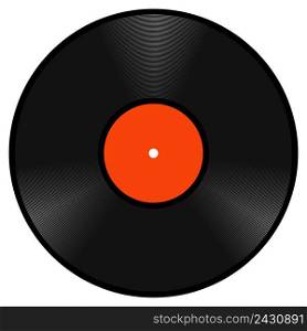 Realistic retro vinyl gramophone record disk, vector template vintage vinyl gramophone record disk to design a music Studio
