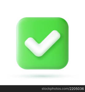 Realistic Right And Wrong 3D Button. Checkmark icons. Vector illustration. Realistic Right 3D Button