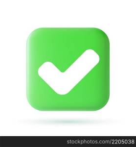 Realistic Right And Wrong 3D Button. Checkmark icons. Vector illustration. Realistic Right 3D Button