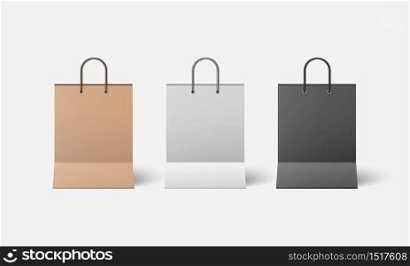 Realistic shopping bag mockup, vector illustration