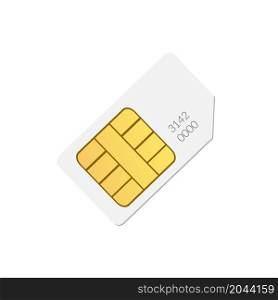 Realistic SIM card isolated on white background. Cellular phone card. Vector stock