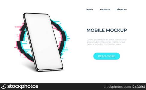 Realistic smartphone mockup. Smartphone frame with blank screen. Vector illustration realistic phone mock up on access web page. Realistic smartphone mockup. Smartphone frame with blank screen. Vector realistic phone mock up