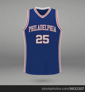 Realistic sport shirt Philadelphia 76ers, jersey template for basketball kit. Vector illustration. Realistic sport shirt
