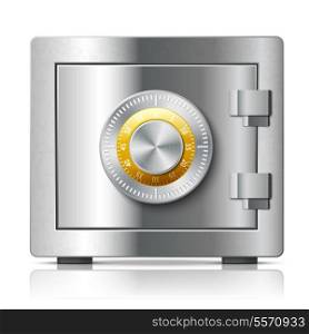 Realistic steel safe icon security concept with code lock vector illustration