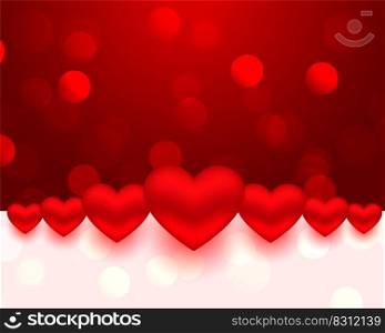 realistic style valentines day hearts card design